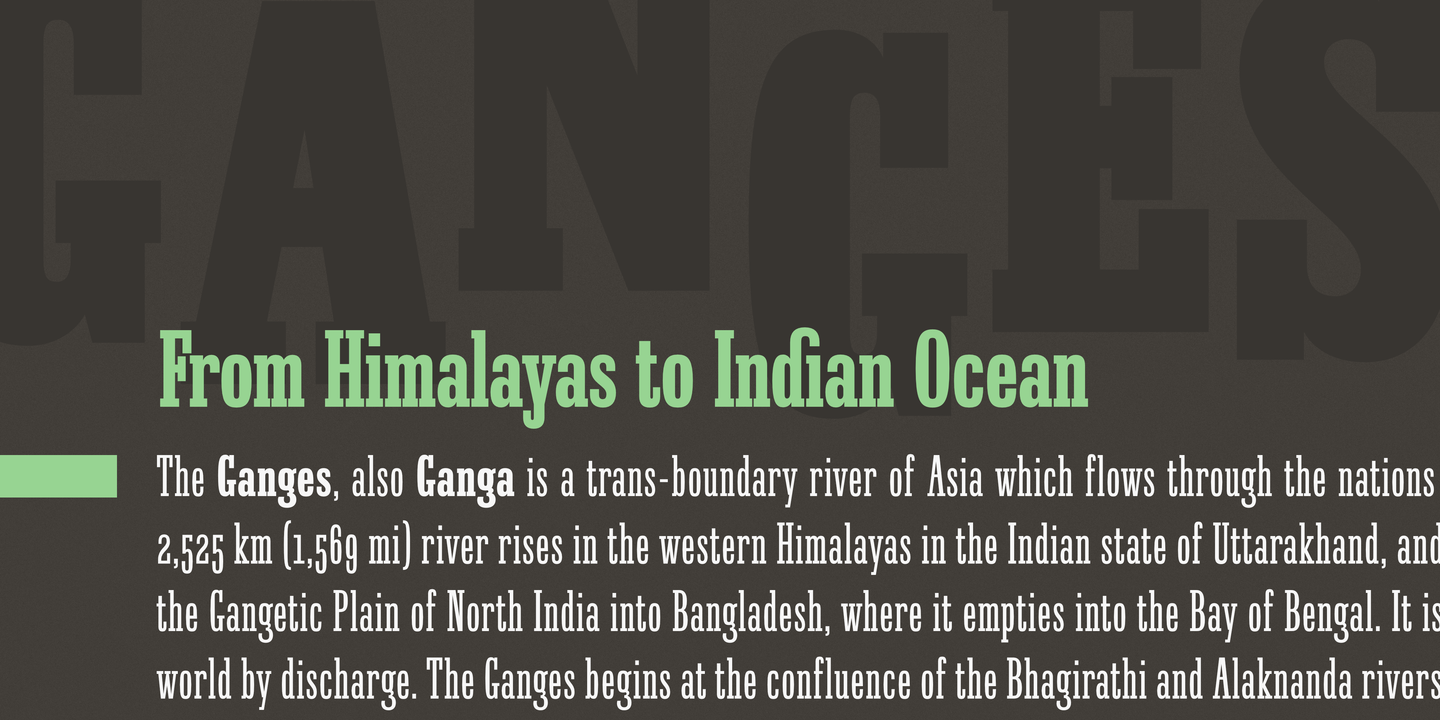 Przykładowa czcionka Ganges Slab #9